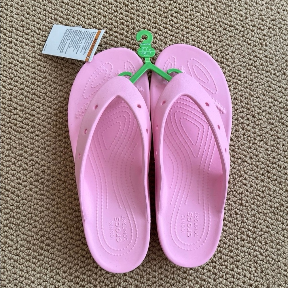 Crocs Pink Classic Platform Flip Flops